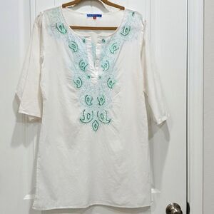 Le Soleil beaded cotton cover up, size small